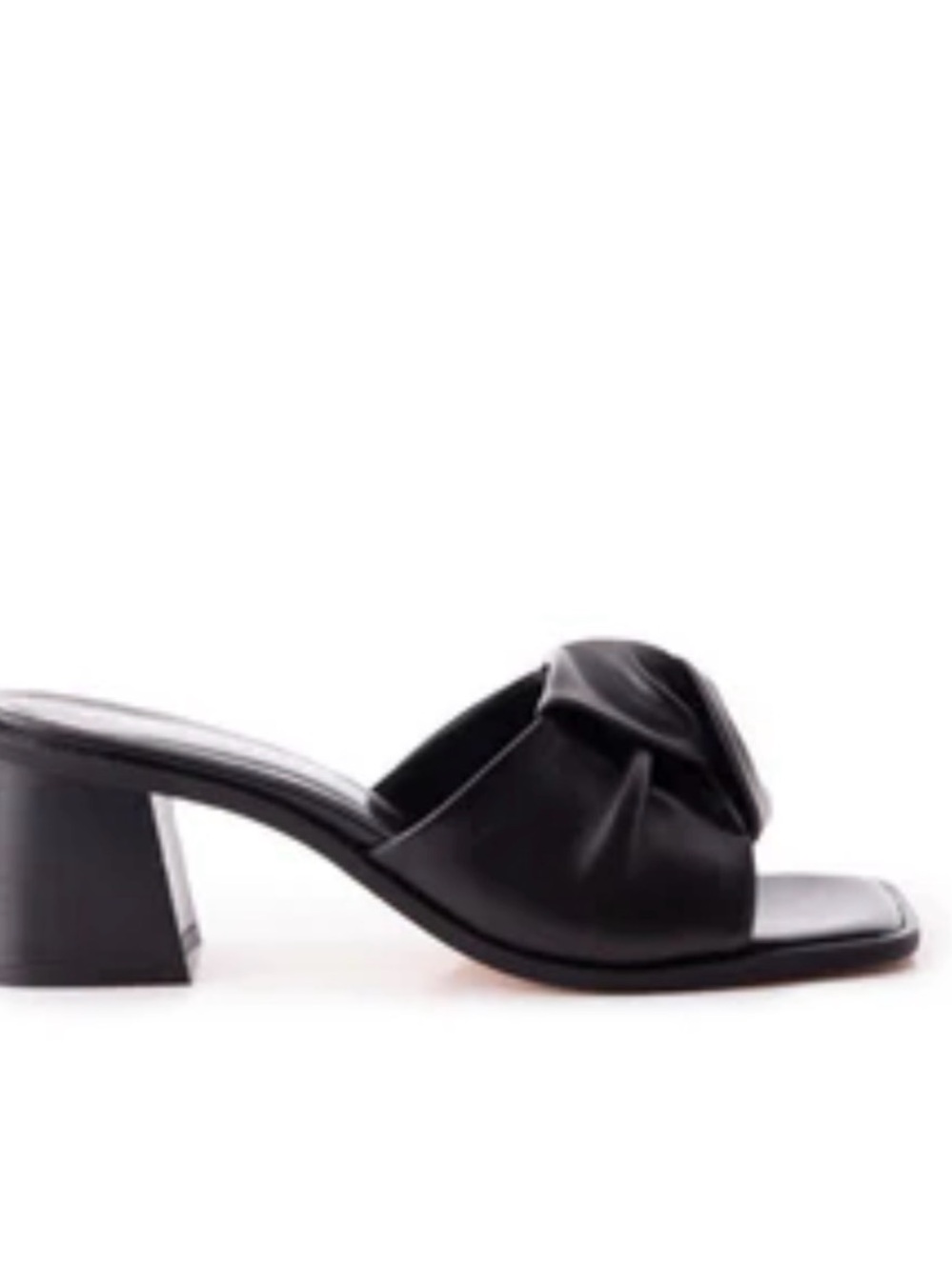 L'INTERVALLE Black Knotted Leather Heel Slides 41 EUR / 10 US